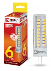 Лампа светодиодная LED-JCD-VC 6Вт 230В G4 3000К 540Лм | 4690612028590 | IN HOME