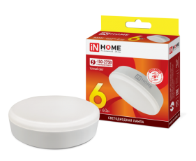 Лампа светодиодная LED-GX53-VC 6Вт 230В 3000К 540Лм | 4690612030777 | IN HOME