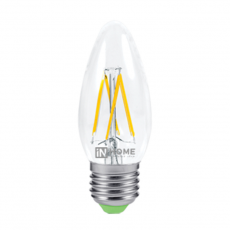 Лампа светодиодная LED-СВЕЧА-deco 9Вт 230В Е14 4000К 810Лм прозр | 4690612026206 | IN HOME