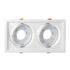 Светильник встраиваемый GX70R-2ST-W металл под лампу GX70 230В поворотный двойной белый | 4690612021607 | IN HOME