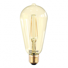 Лампа светодиодная LED-ST64-deco 7Вт 230В Е27 3000К 630Лм золотистая | 4690612008097 | IN HOME