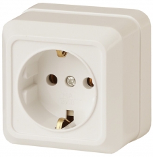 2-202-02 Intro Розетка 2P+E Schuko, 16А-250В, IP20, ОУ, Quadro, сл.кость | Б0027650 | Intro