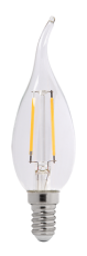 Лампа светодиодная LED 4Вт E14 220В 2700К PLED CA37 OMNI свеча на ветру | 1028013 | Jazzway