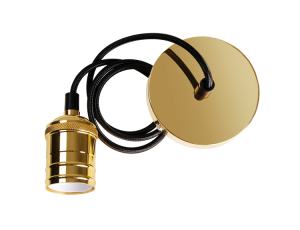 Декоративный патрон с проводом RETRO золотой цвет PLC 02 E27 230V/1M GOLDEN | .5039018 | JAZZWAY