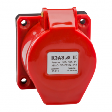 Розетка 324-32А-6h-380AC-3P+PE-IP44 | 222760 | КЭАЗ