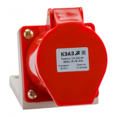 Розетка 134-63А-6h-380AC-3P+PE-IP67 | 241220 | КЭАЗ