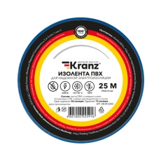 Изолента ПВХ KRANZ 0.13х19 мм, 25 м, синяя (5 шт./уп.) |KR-09-2205 | Kranz