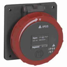 Встраиваемая розетка Hypra - IP 66/67-55 - 3К+Н+3 - 16 А - пластик | 051151 | Legrand
