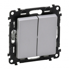 Valena LIFE DIY Алюминий Выключатель 2-клавишный 10А 250В | 752605 | Legrand