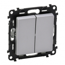 Valena LIFE DIY Алюминий Переключатель 2-клавишный 10А 250В | 752608 | Legrand