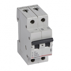 Выключатель автоматический двухполюсный RX3 4500 50А C 4,5кА | 419702 | Legrand