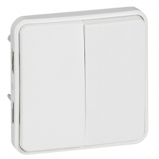 Plexo Arctic Антибактериальный Белый Переключатель 2-клавишный IP55 | 070726 | Legrand