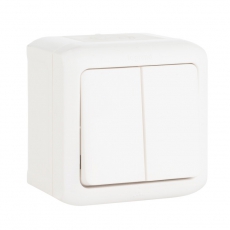 Quteo Белый Выключатель 2-клавишный IP44 10А | 782302 | Legrand