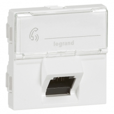 Mosaic RJ45 UTP 6a 2м угол 45° Белая | 076509 | Legrand