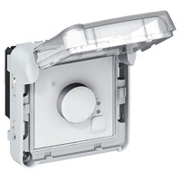 Plexo Серый/Белый Электронный комнатный термостат IP55 | 069508 | Legrand
