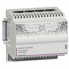 Свитч 10/100Mb 4 выхода RJ45. Размер: 4DIN | 413010 | Legrand