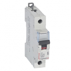 Выключатель автоматический однополюсный DX3 6000 25А D 10кА | 407973 | Legrand