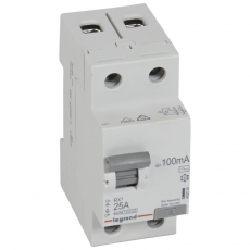 Выключатель дифференциальный (УЗО) RX3 2п 25А 100мА тип AC | 402028 | Legrand