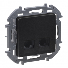 Inspiria антрацит розетка 2-местная компьютерная RJ45 С/У категория 6 UTP | 673843 | Legrand