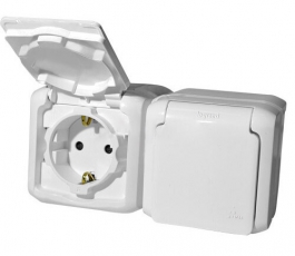 Quteo Белый Розетка 2-я с/з с шт IP44 | 782323 | Legrand