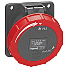 Встраиваемая розетка Hypra - IP 66/67-55 - 3К+3 - 16 А - пластик | 051130 | Legrand