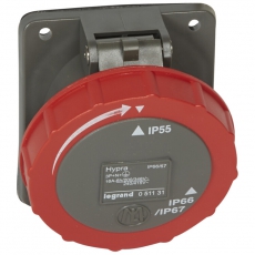 Встраиваемая розетка Hypra - IP 66/67-55 - 3К+Н+3 - 16 А - пластик | 051131 | Legrand