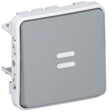 Plexo Серый Переключатель 1-клавишный с подсв. IP55 | 069513 | Legrand