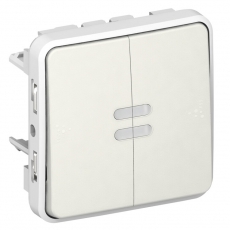 Plexo Белый Переключатель 1-клавишный с подсв. IP55 | 069613 | Legrand