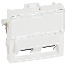 Розетка RJ 45 - Программа Mosaic - категория 5е - UTP 45° - 2 розетки RJ 45 - 2 модуля - белый - LCS? | 076502 | Legrand