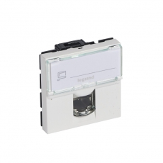 Розетка RJ 45 - Программа Mosaic - категория 6 - UTP - 2 модуля - белый - LCS? | 076564 | Legrand