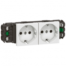 Розетка Mosaic DLP нем.ст. 2Х2К+З безвинтовые зажимы | 077402 | Legrand