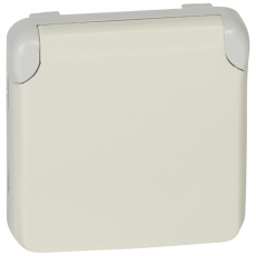 Plexo Белый Розетка с/з с крышкой безвинтовой зажим IP55 | 069640 | Legrand