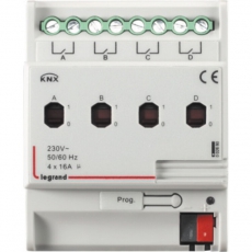 KNX. Релейный активатор 4-канальный 16А. DIN 4 модуля. | 002680 | Legrand