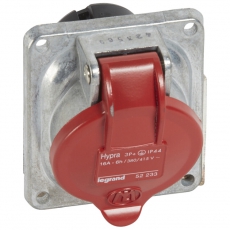 Встраиваемая розетка Hypra - IP 44 - 3К+З - 16 А - металл | 052233 | Legrand