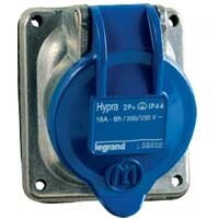 Встраиваемая розетка Hypra - IP 44 - 3К+З - 32 А - металл | 052733 | Legrand