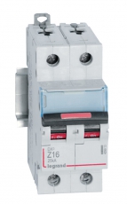 Выключатель автоматический двухполюсный DX3 16А Z 25кА | 409913 | Legrand