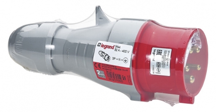 Вилка мобильная - 32А - 3К+H+З - 380 В - IP 44 | 090132 | Legrand