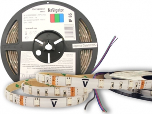 Лента светодиодная NLS-5050RGB30-7,2-IP65-12V R5 7,2Вт 12В RGB IP65 5м | 71428 | Navigator
