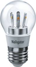 Лампа светодиодная LED 5Вт Е27 230В 2700К NLL-G45-5-230-2.7K-E27-CL шарик прозрачный | 71295 | Navigator