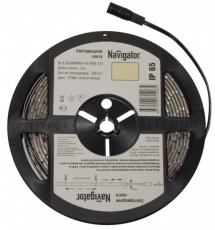 Лента светодиодная NLS-3528Y60-4,8-IP65-12V R5 4,8Вт 12В желтый IP65 5м | 71407 | Navigator