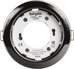 Светильник светодиодный ДВО NGX-R1-005-GX53 220В GX53 IP20 черный хром | 71281 | Navigator