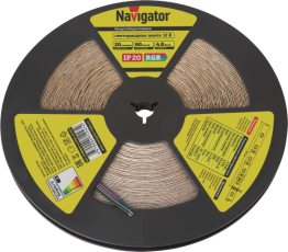 Лента светодиодная NLS-3528RGB60-4,8-IP20-12V-R20 4,8Вт 12В RGB IP20 20м | 71247 | Navigator