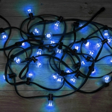 Гирлянда LED Galaxy Bulb String 10м, черный КАУЧУК, 30 ламп*6 LED СИНИЕ, влагостойкая IP65 | 331-323 | NEON-NIGHT