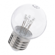 Лампа шар e27 6 LED ?45мм - ТЕПЛЫЙ БЕЛЫЙ, прозрачная колба, эффект лампы накаливания | 405-126 | NEON-NIGHT