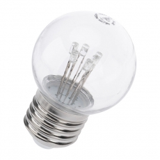 Лампа шар e27 6 LED ?45мм - белая, прозрачная колба, эффект лампы накаливания | 405-125 | NEON-NIGHT