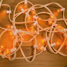 Гирлянда LED Galaxy Bulb String 10м, белый КАУЧУК, 30 ламп*6 LED ЖЕЛТЫЕ, влагостойкая IP65 | 331-301 | NEON-NIGHT
