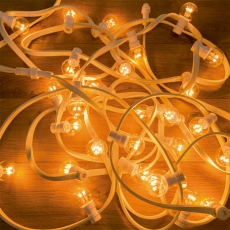 Гирлянда LED Galaxy Bulb String 10м, белый КАУЧУК, 30 ламп*6 LED ТЕПЛЫЙ БЕЛЫЙ, влагостойкая IP65 | 331-306 | NEON-NIGHT