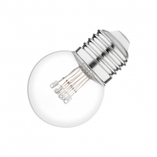 Лампа шар e27 6 LED ?45мм - розовая, прозрачная колба, эффект лампы накаливания | 405-127 | NEON-NIGHT