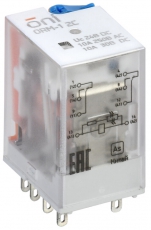 Реле интерфейсное ORM-1 2C 24В DC с LED и тест. кнопкой ONI | ORM-1-2C-DC24V-L-B | ONI