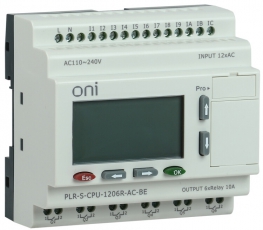 Логическое реле PLR-S. CPU1206(R) 220В AC с экраном | PLR-S-CPU-1206R-AC-BE | ONI